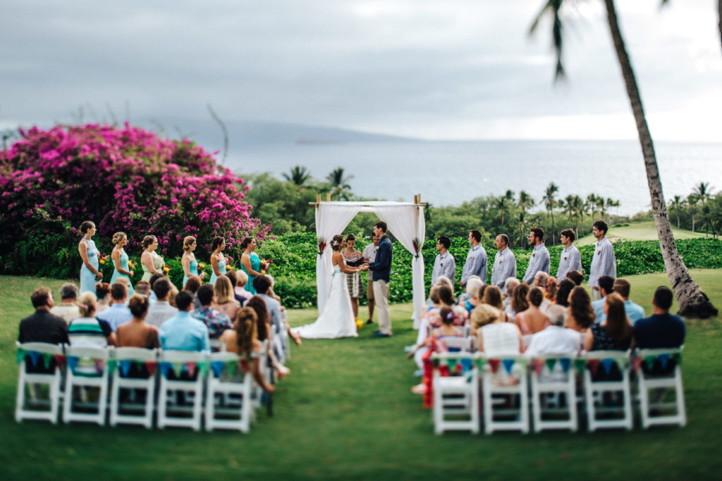 A wedding ceremony at Gannon's restaurant in Kihei, Hawaii