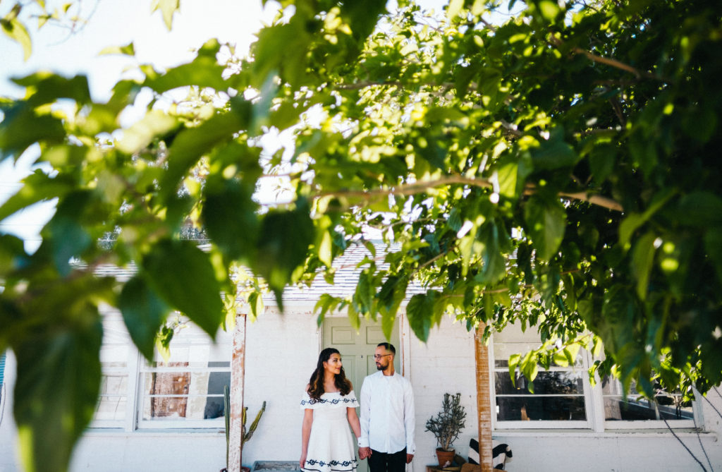 Engagement photo in Joshua Tree, California