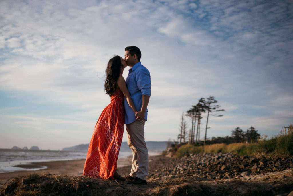 Oregon Coast engagement photo at Cape Lookout State Park in Tillamook, OR