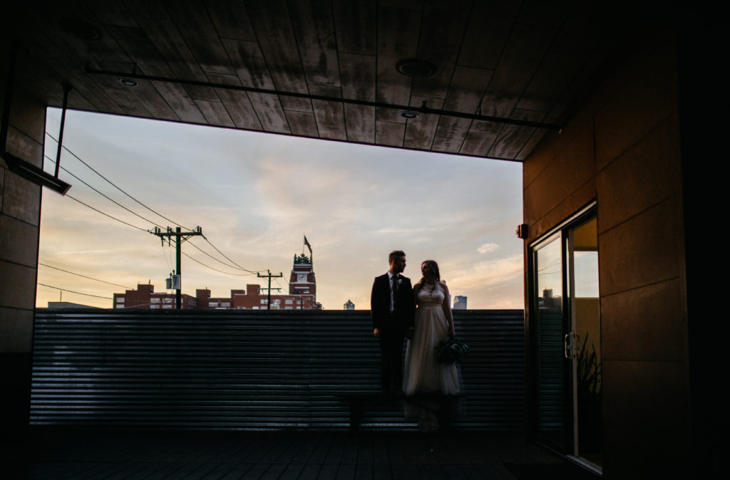 Rooftop wedding photo at Within Sodo in Seattle, Washington