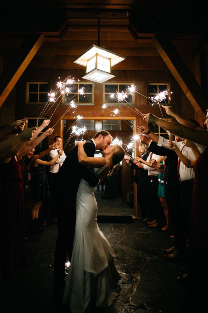 Sparkler exit wedding photo at Nita Lake Lodge