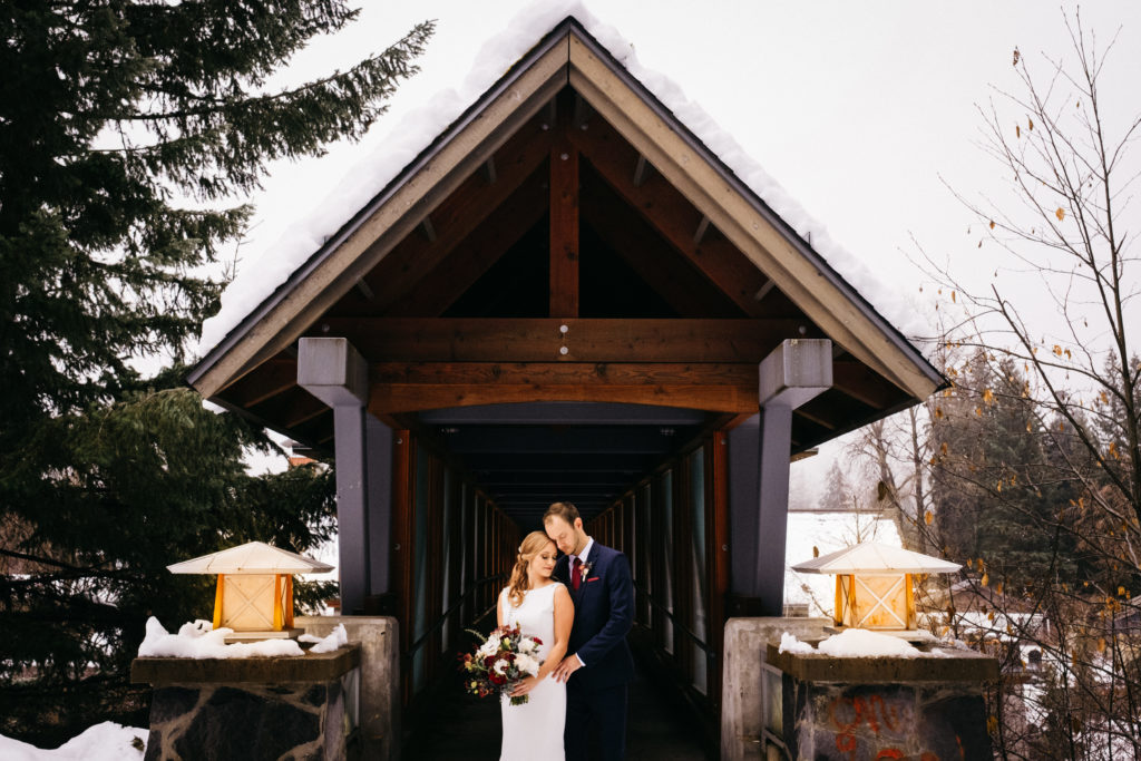A wedding photo at Nika Lake Lodge in Whistler, BC, Canada