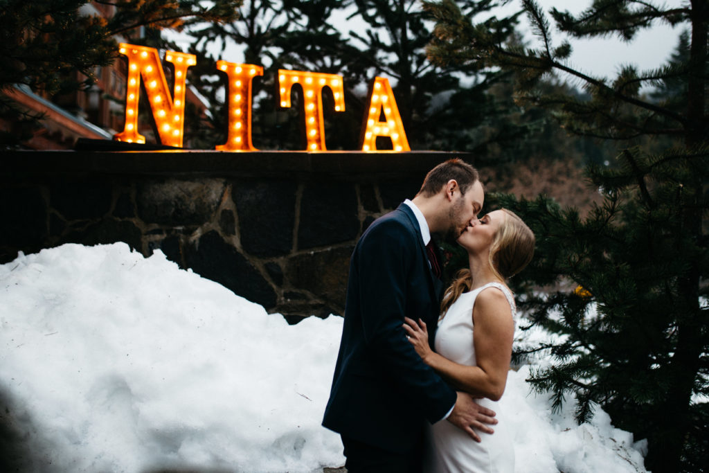 Winter wedding photo at Nita Lake Lodge