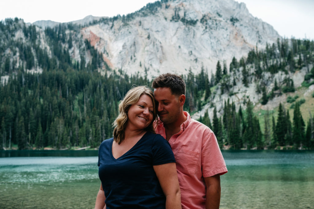 Engagement photo at Fairy Lake in Montana