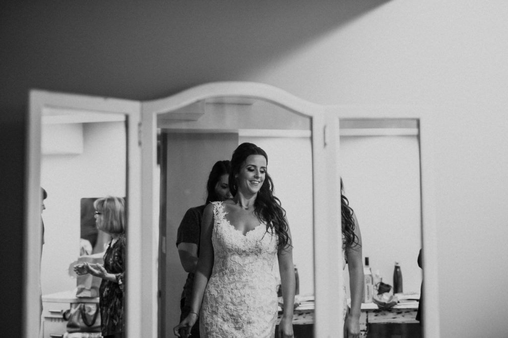 A bride getting ready at The Old Schoolhouse in Newberg, OR