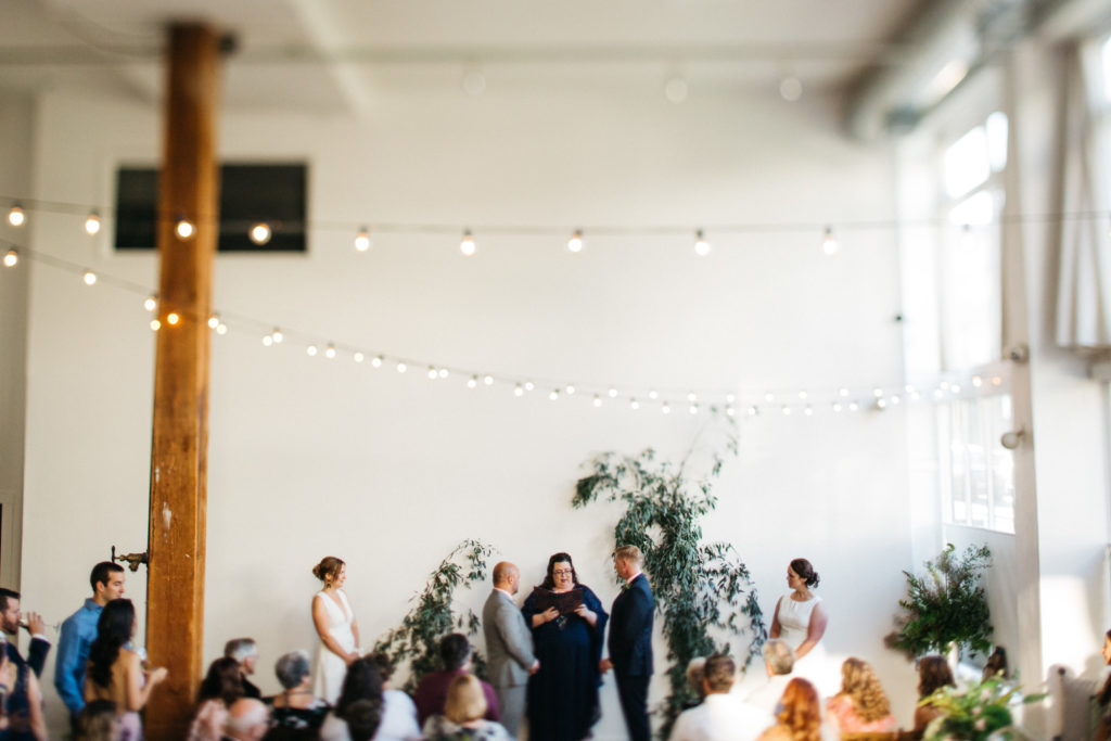 A wedding ceremony at The Cleaners at The Ace Hotel in Portland, OR