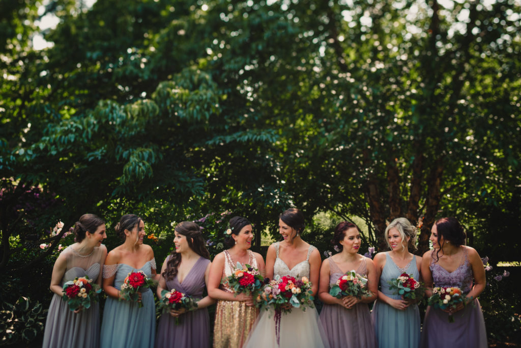 Multi color pastel bridesmaid dresses