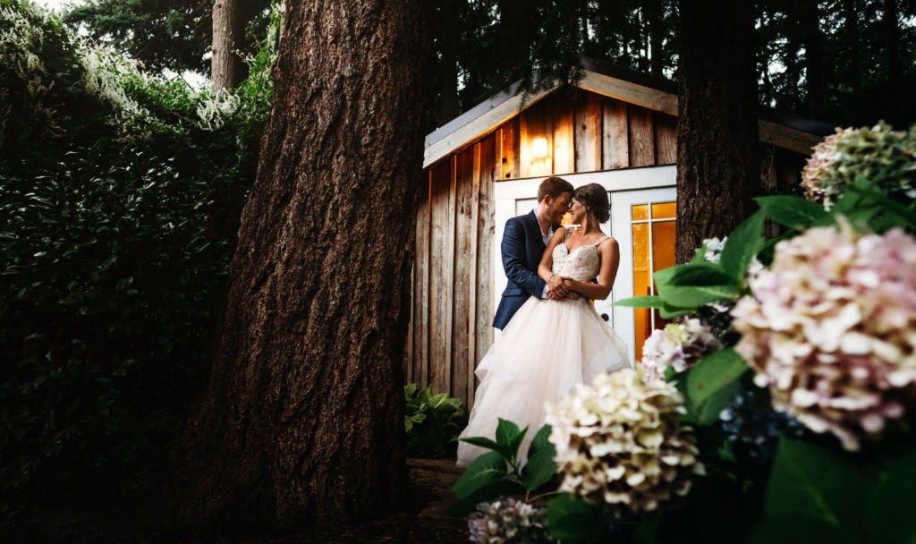 A wedding photo at Fireseed Catering on Whidbey Island