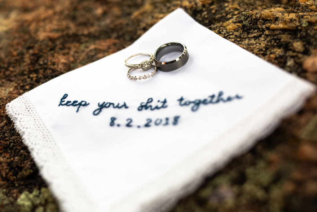 Wedding ring detail photo in Estes Park, Colorado
