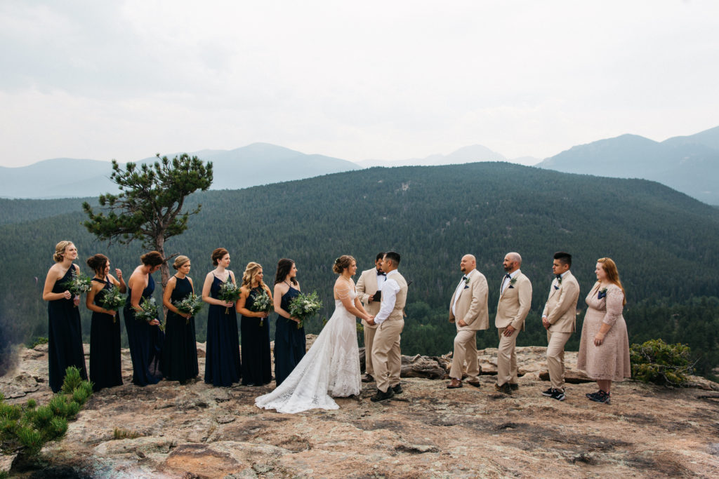 An adventure wedding ceremony at Rocky Mountain National Park in Estes Park, Colorado