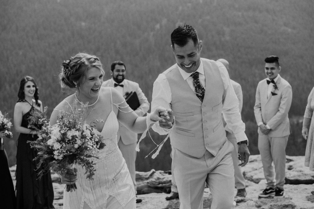 Elopement wedding photo at Rocky Mountain National Park
