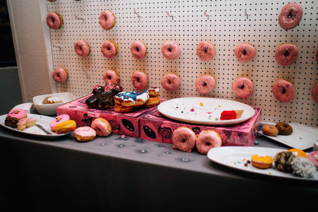 Voodoo donuts instead of cake at an Urban Studio wedding in Portland, Oregon