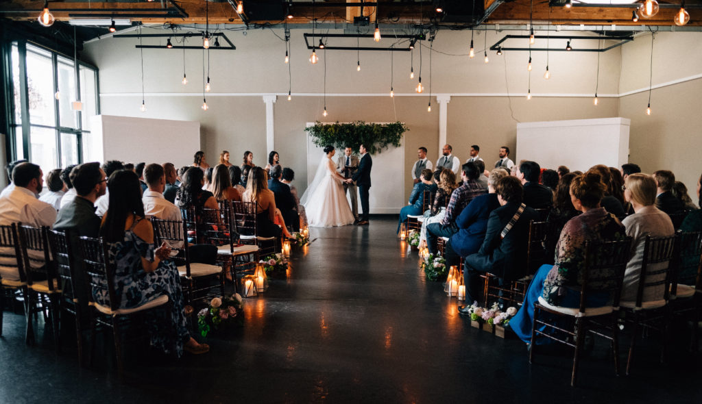 Wedding ceremony at Urban Studio in Portland, Oregon