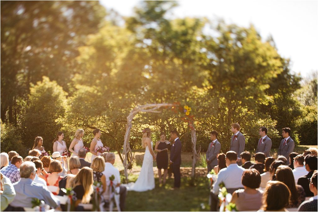 A wedding ceremony at the UW Center for Urban Horticulture in Seattle, Washington
