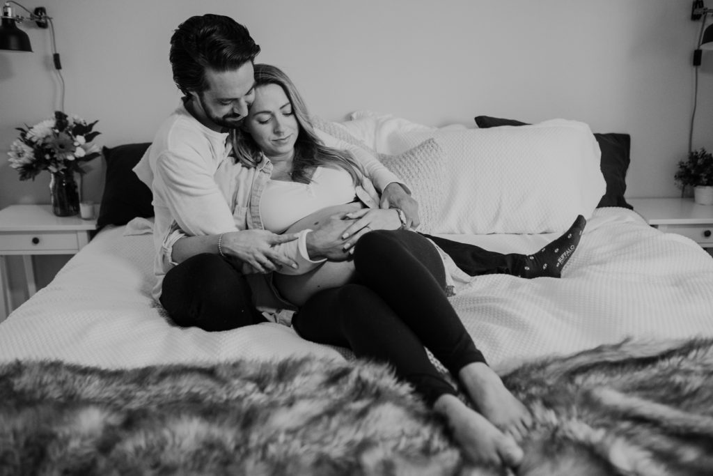 In home maternity photos in Portland, Oregon