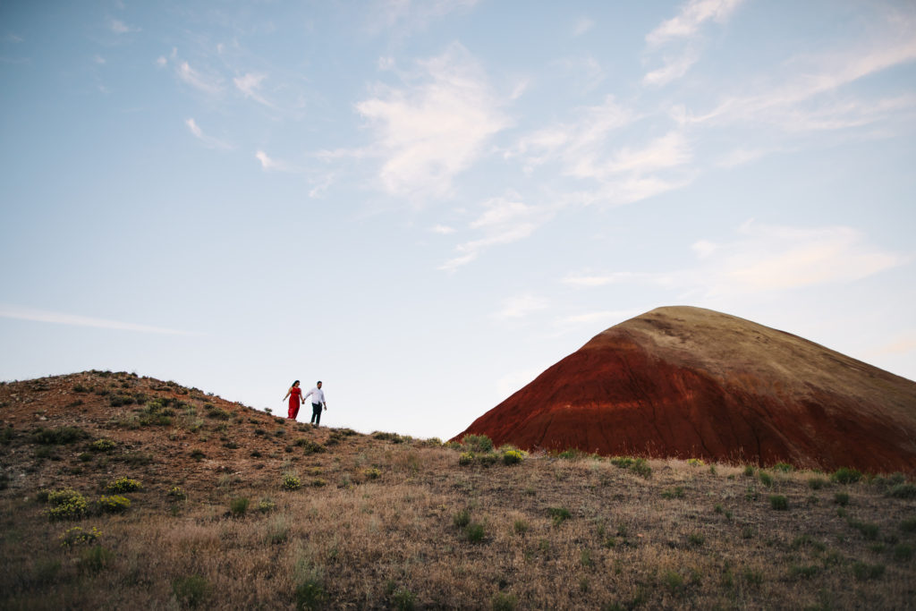 Engagement photo at the Painted Hills in Oregon