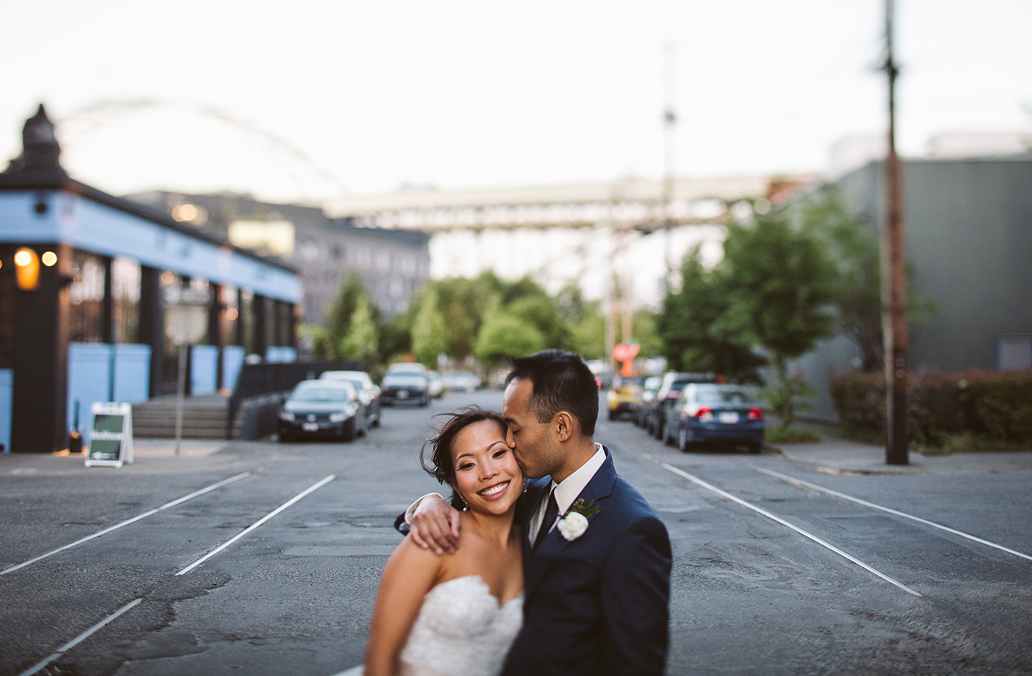 Photo of a bride and groom at their wedding at Castaway in Portland