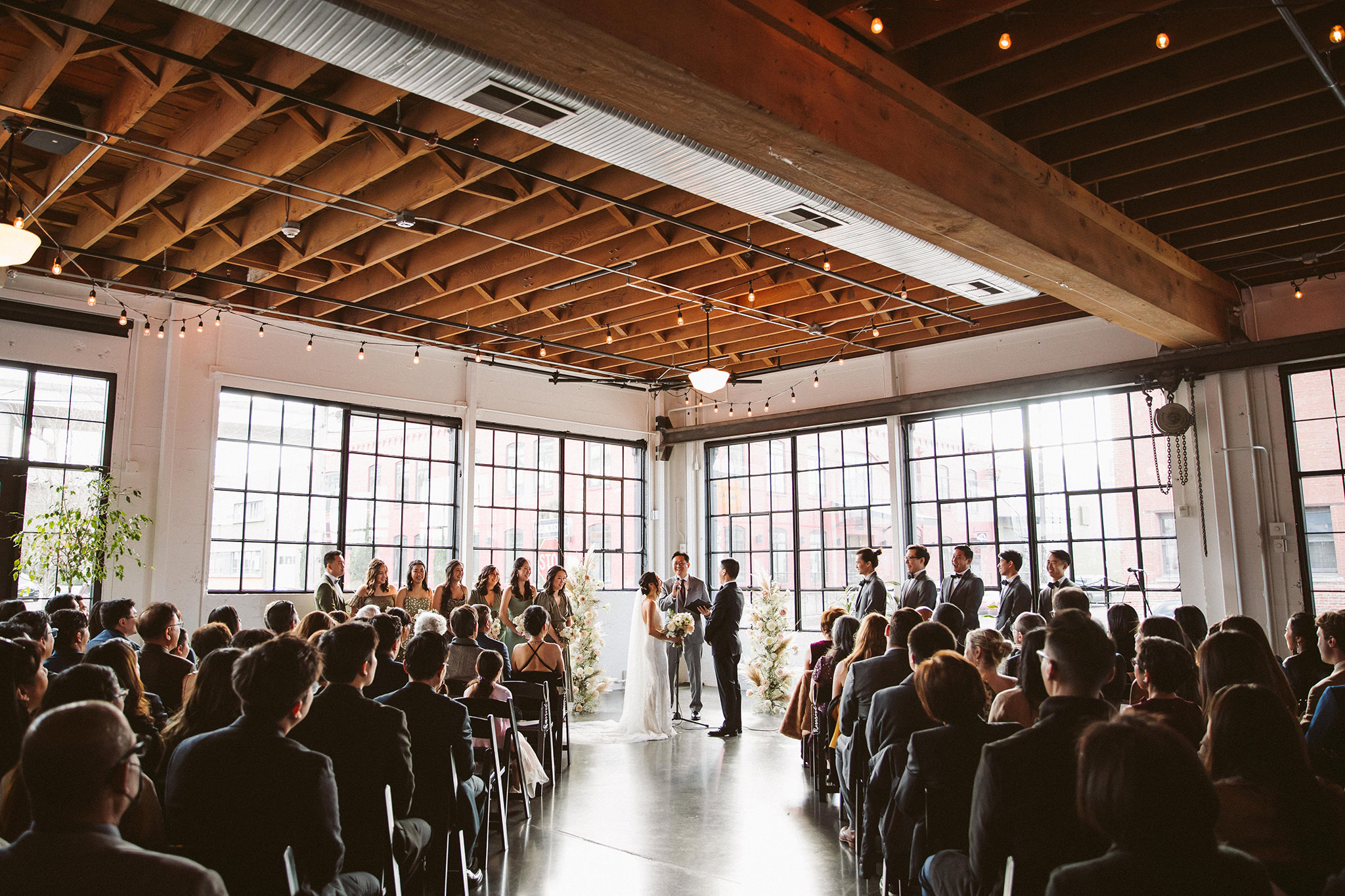 An indoor wedding ceremony at Castaway Portland