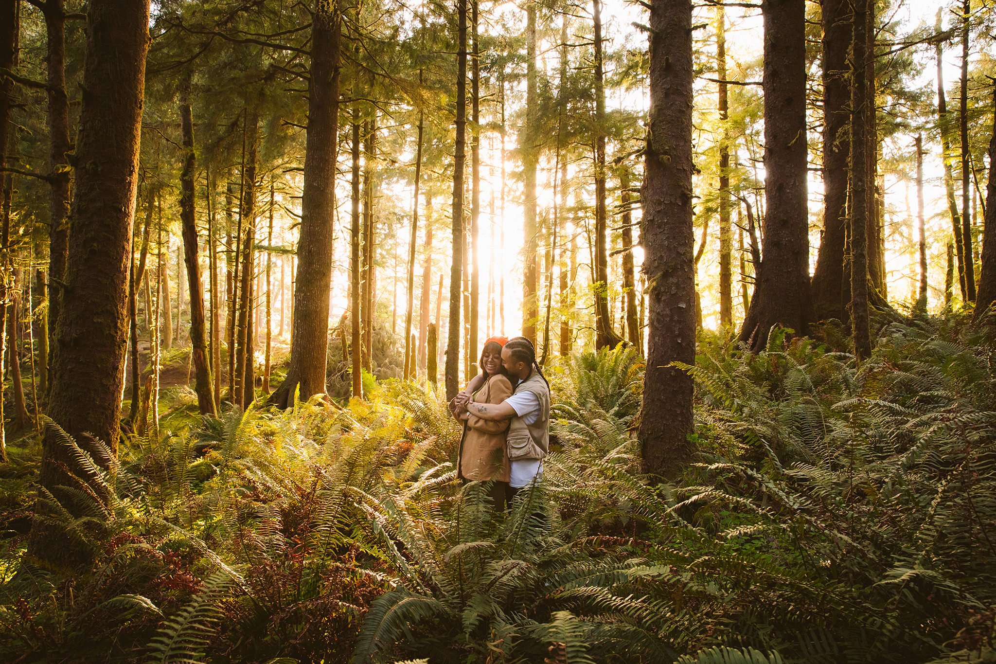 A PNW forest engagement session in Oregon